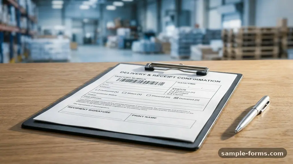 Delivery Confirmation Form: Details to Record for Each Shipment